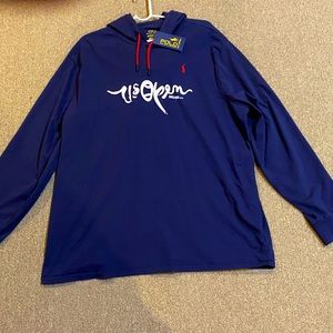 Polo Ralph Lauren navy blue US Open hooded sweatshirt NEW